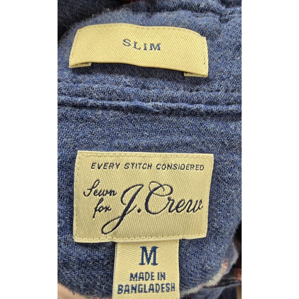 J Crew Mens Slim Double Weave 100% Cotton Shirt Gauzy Lightweight Blue M - Picture 8 of 10